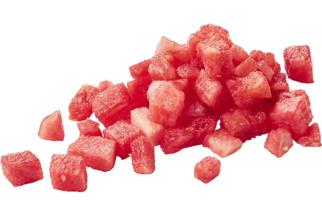 Watermeloen brunoise 10mm 1kg kist 8 stuks